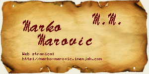 Marko Marović vizit kartica